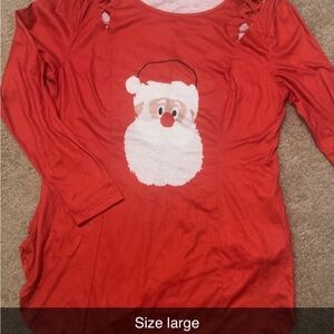 Red Santa Long Sleeve Top